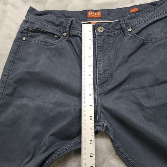 Red Ale By Alesbury Pants Mens 32/34 Navy Blue Slim Straight Bedford Corduroy - Picture 9 of 12